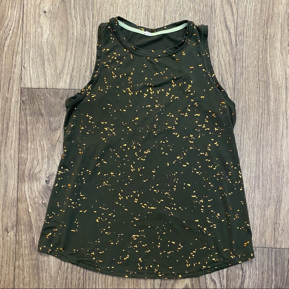 GREEN/GOLD COTTON ACTIVEWEAR TEE, size XS